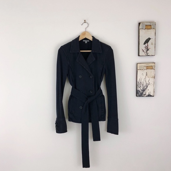 James Perse Jackets & Blazers - JAMES PERSE Double Breasted Sweatshirt Jacket belt